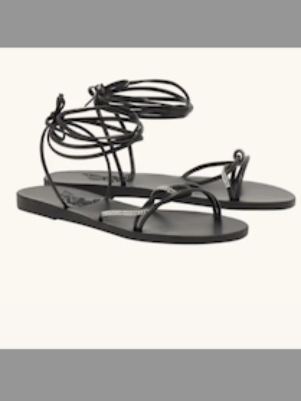 Ancient Greek Black Strap lace-up  Sandal